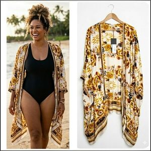 Vacation Ready Boho Gypsy Festival Resort Kimono Shaw Cover-Up New
